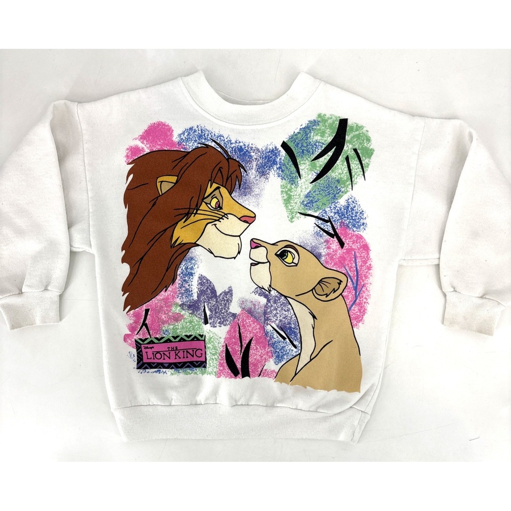 Vintage 1990s The Lion King Simba And Nala Sweatshirt Kids Youth Disney RARE